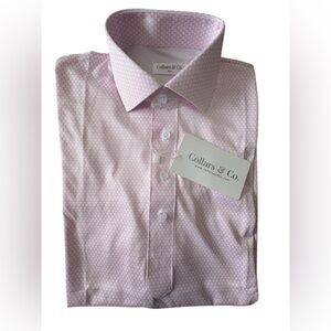 Collars & Co. Light Pink and White Men's Polo Shirt